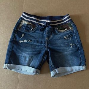 Denim Shorts ~ Sequins and Gold Stars ~ Sparkle On (6-6X)